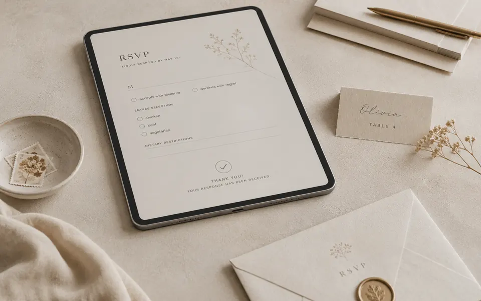 Wedding planning resource preview for preparing a digital wedding experience.