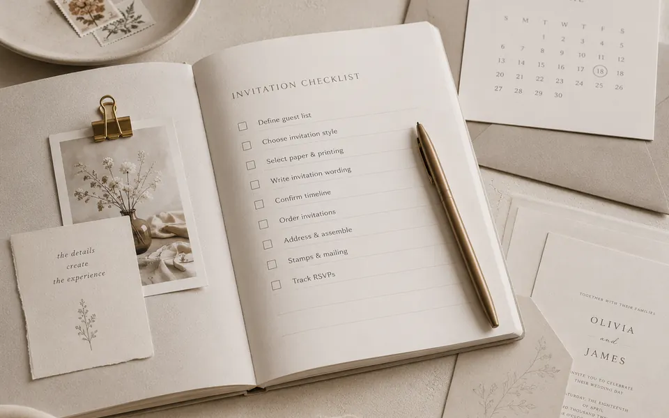 Wedding planning checklist and preparation notes.