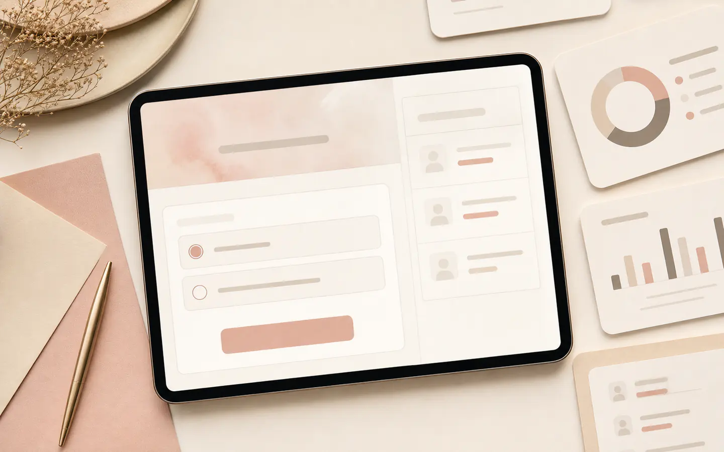 RSVP collection interface preview on a tablet.