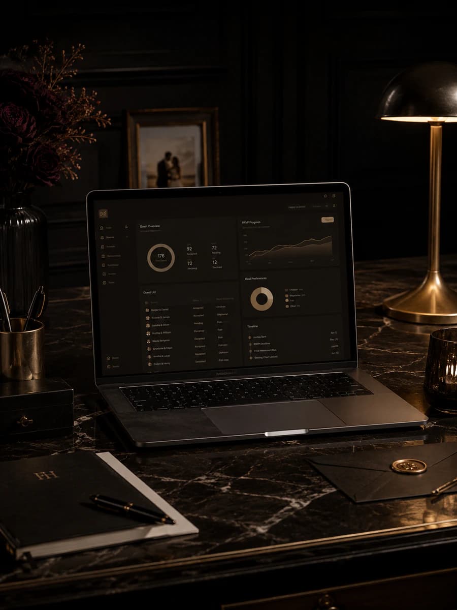 Structured wedding website management preview