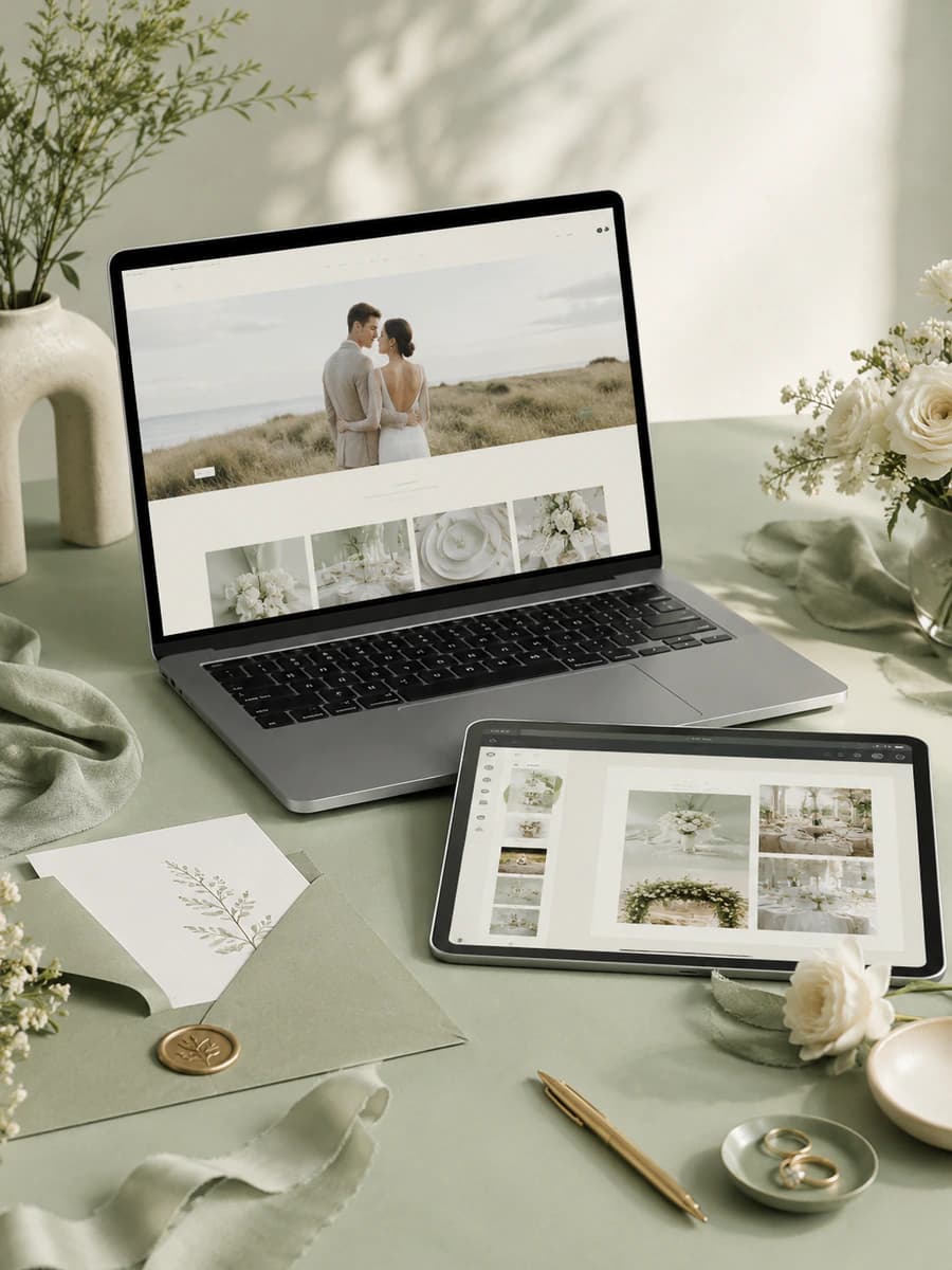 Flexible wedding website product preview